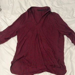 Zara Checkered Red Top - size M